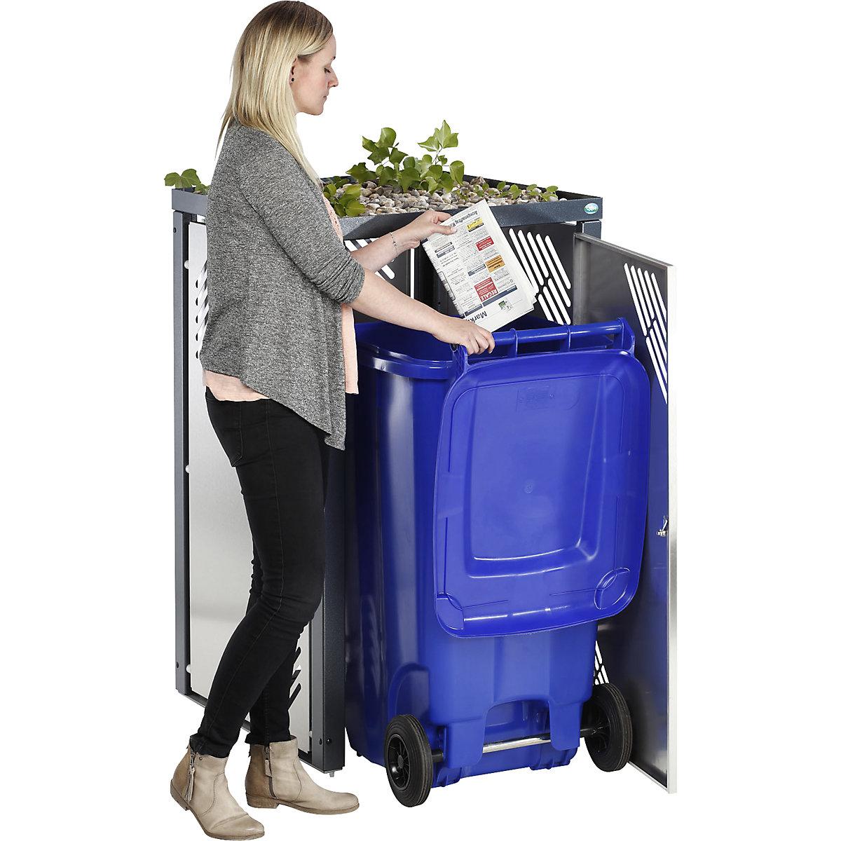 Cutie pentru pubelă de gunoi, cu capac pentru plante – VAR
