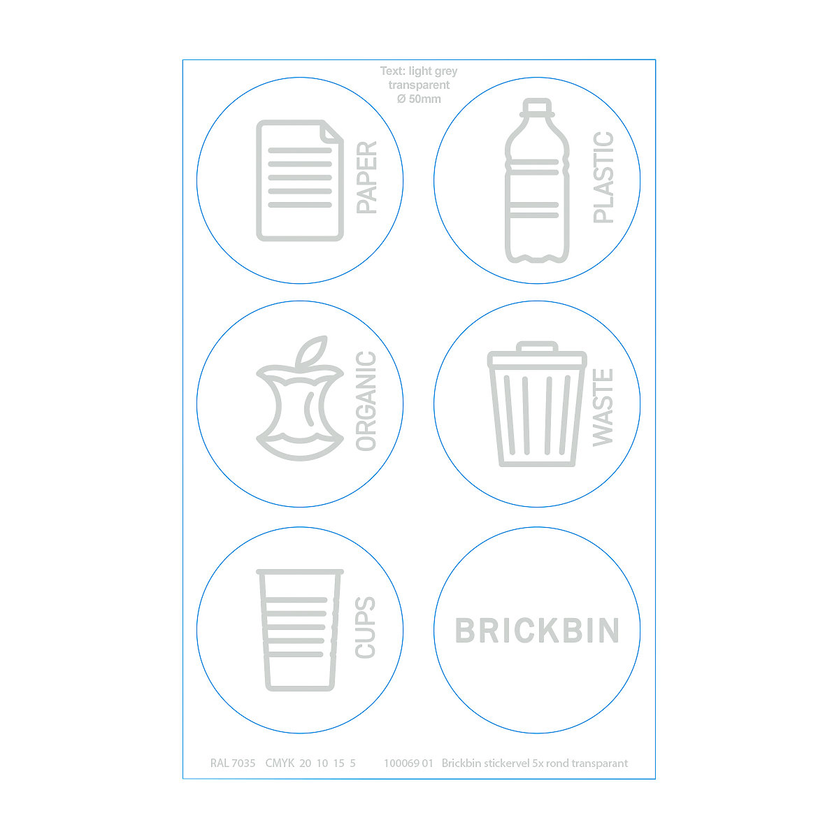 Recipient de colectare a materialelor reciclabile BrickBin, cu capac (Imagine produs 3)-2