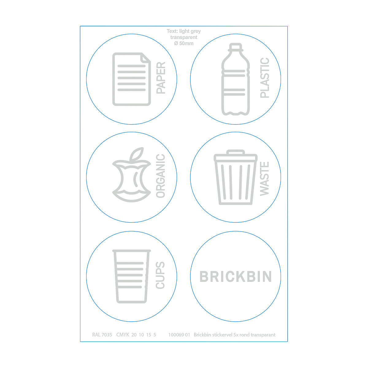 Recipient de colectare a materialelor reciclabile BrickBin, cu capac (Imagine produs 3)-2