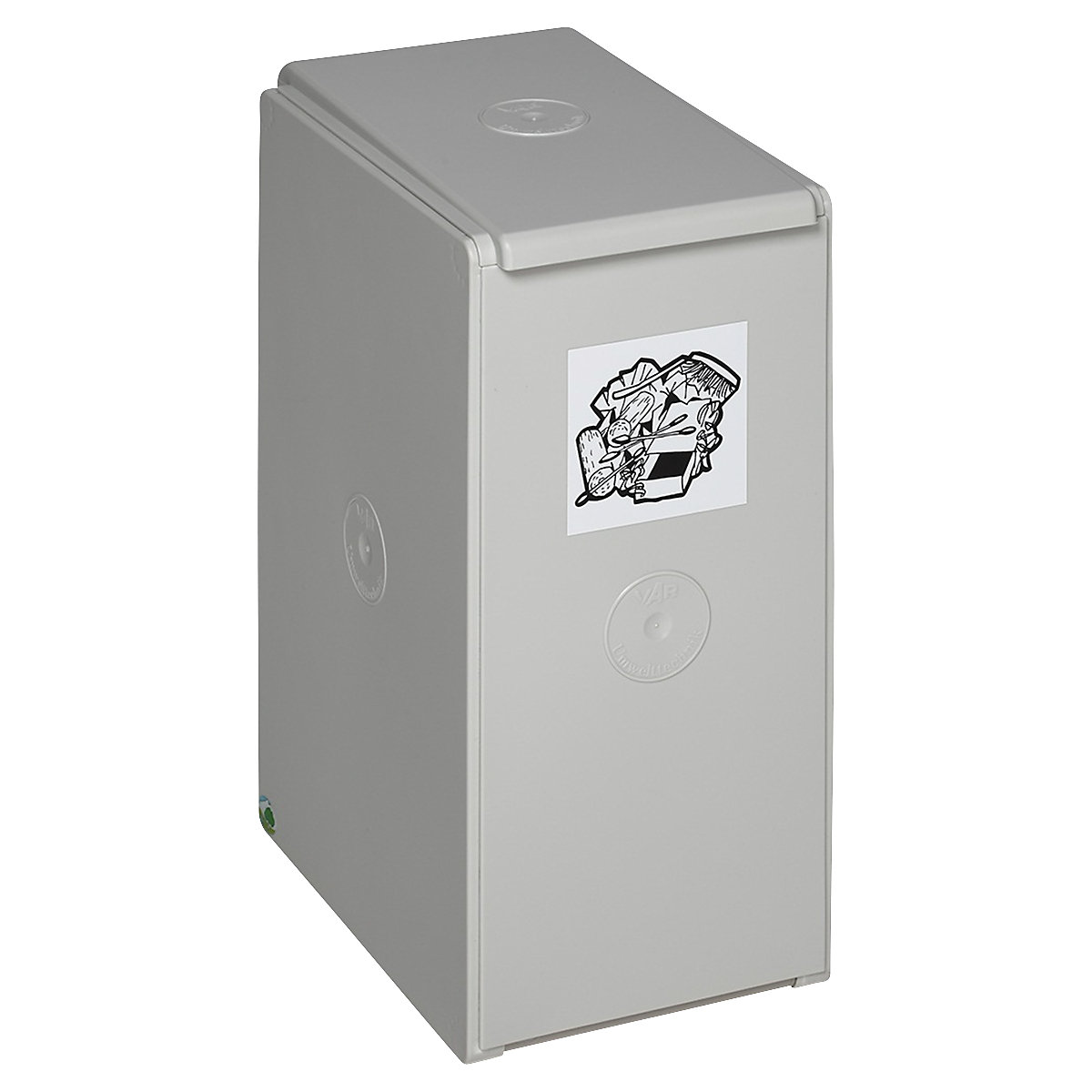 Recipient din plastic pentru colectarea deșeurilor reciclabile – VAR, recipient individual cu volum de 40 l, gri deschis-0