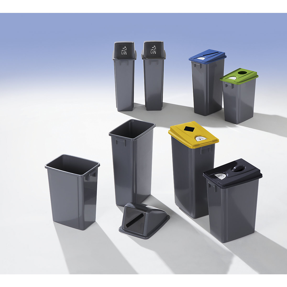 Recipient solid de colectare a deșeurilor reciclabile, cu capac – Probbax (Imagine produs 3)-2