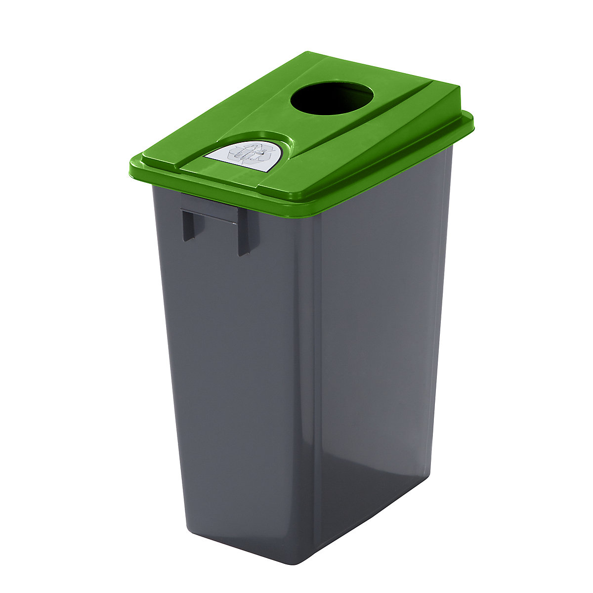 Recipient solid de colectare a deșeurilor reciclabile, cu capac – Probbax, volum 60 l, capac plat, orificiu de introducere-0
