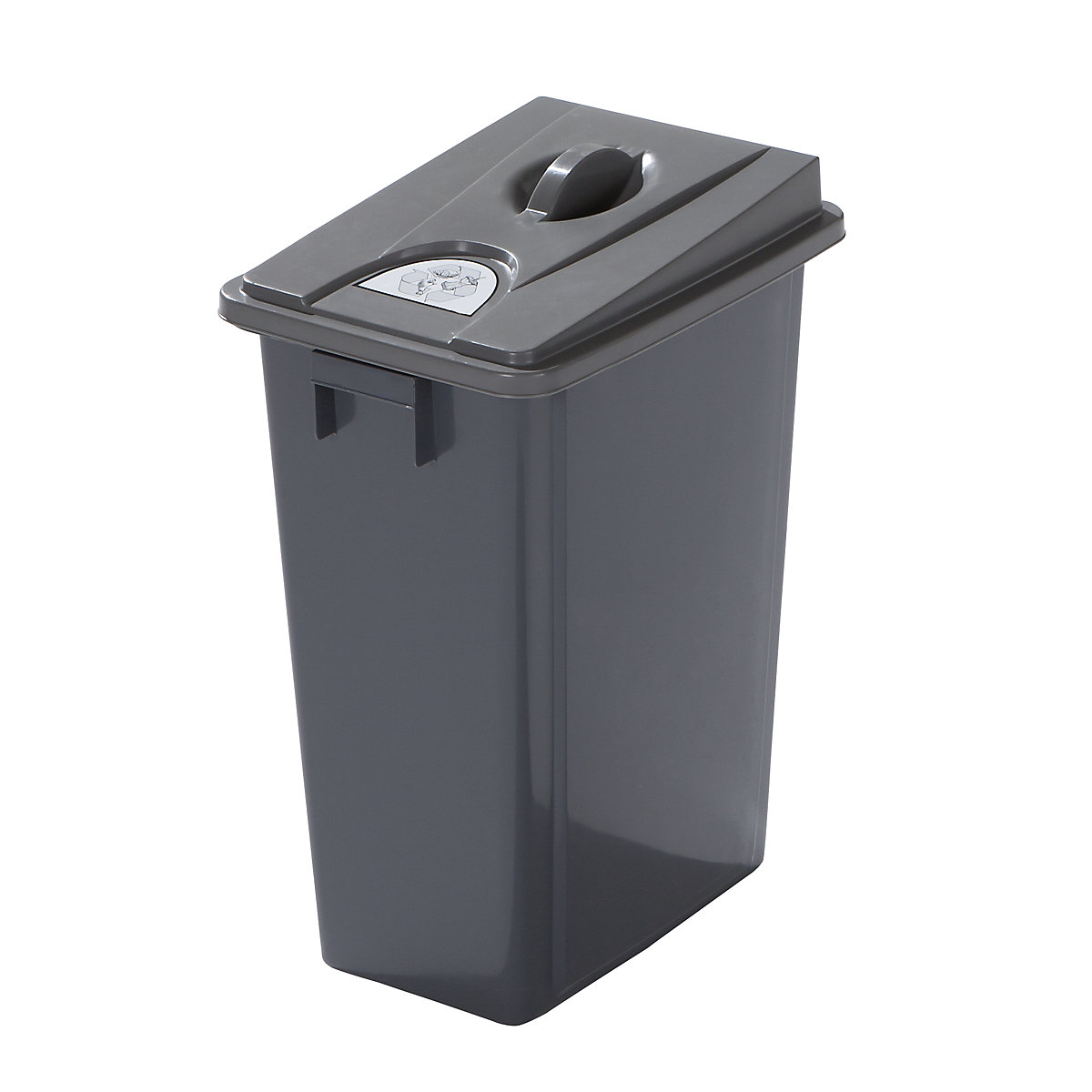 Recipient solid de colectare a deșeurilor reciclabile, cu capac – Probbax, volum 60 l, capac plat, cu capac cu mâner-0