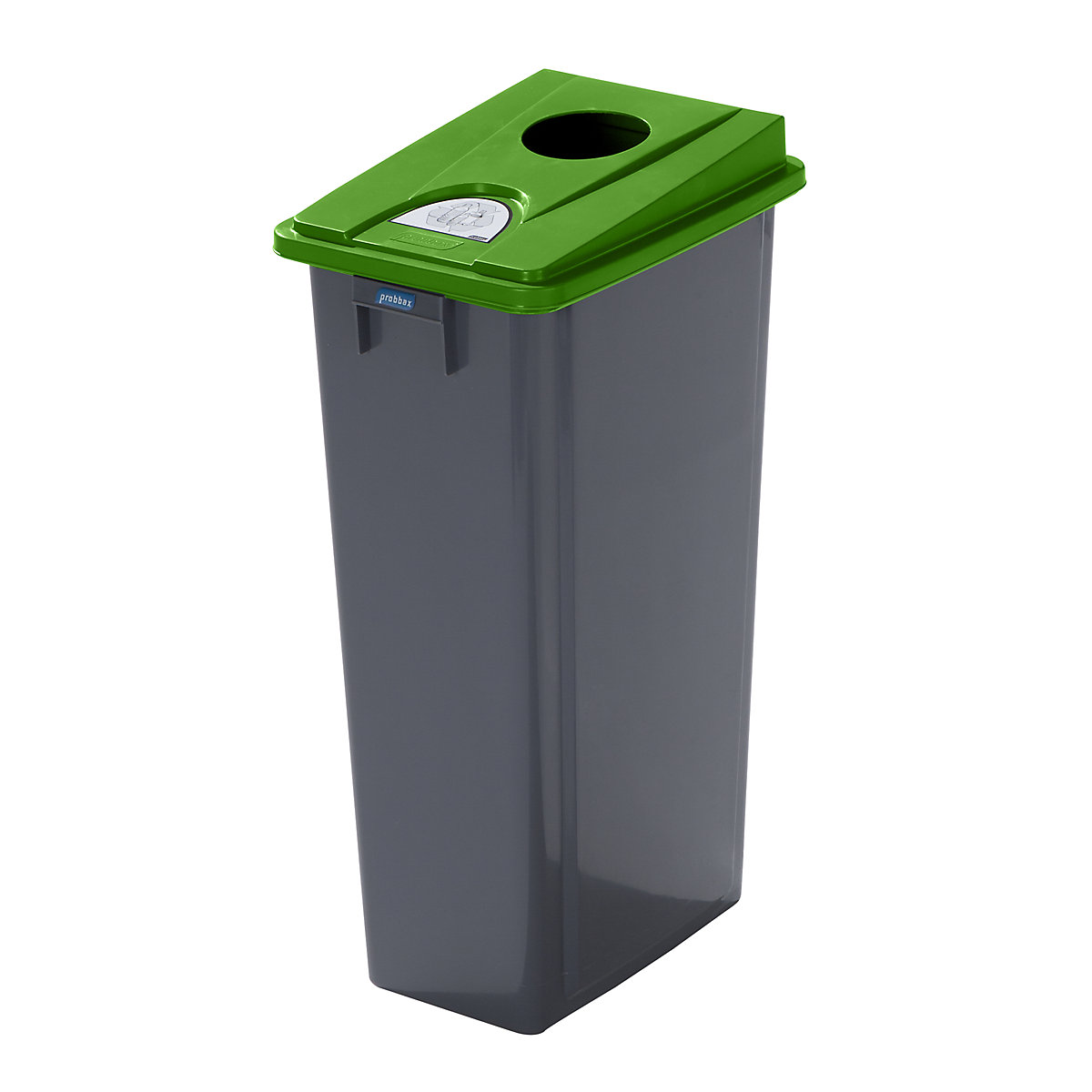 Recipient solid de colectare a deșeurilor reciclabile, cu capac – Probbax, volum 80 l, capac plat, orificiu de introducere-0