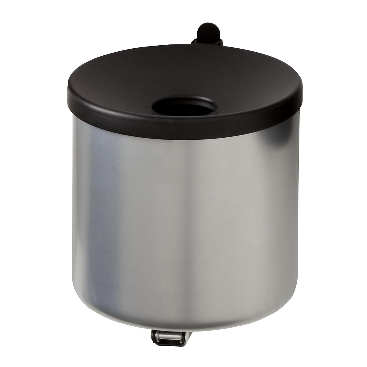 Scrumieră de perete cu sistem de siguranță, înălțime 145 mm, Ø 150 mm, tablă de oțel, alpaca-0