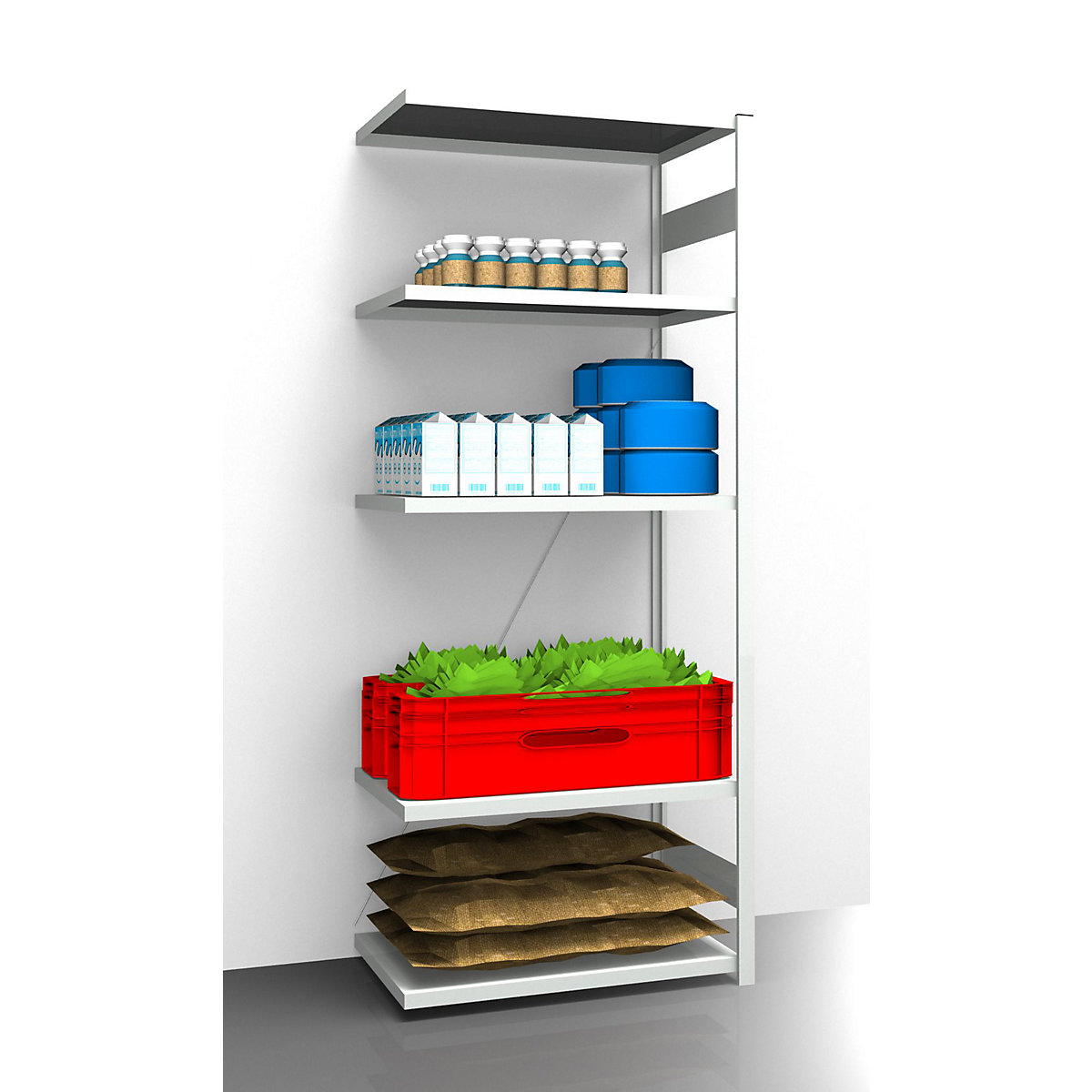 Raft cu inserare igienic – eurokraft pro, înălțime raft 2350 mm, 5 polițe, lăț. x ad. 975 x 685 mm, raft adițional-0