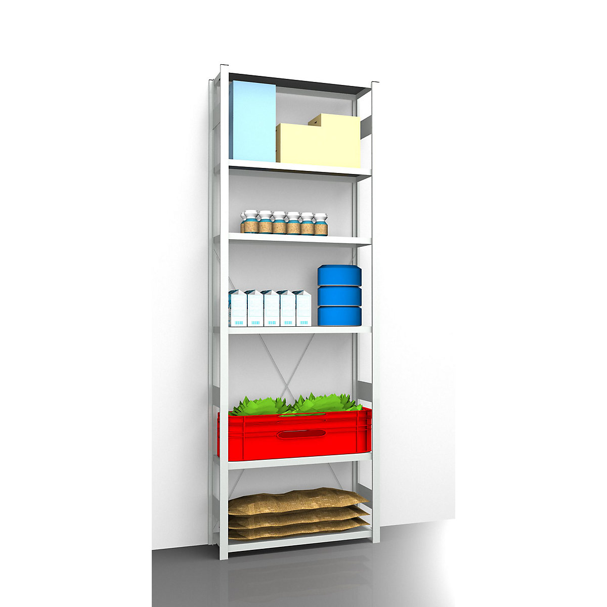 Raft cu inserare igienic – eurokraft pro, înălțime raft 2700 mm, 6 polițe, lăț. x ad. 1025 x 385 mm, raft de bază-0