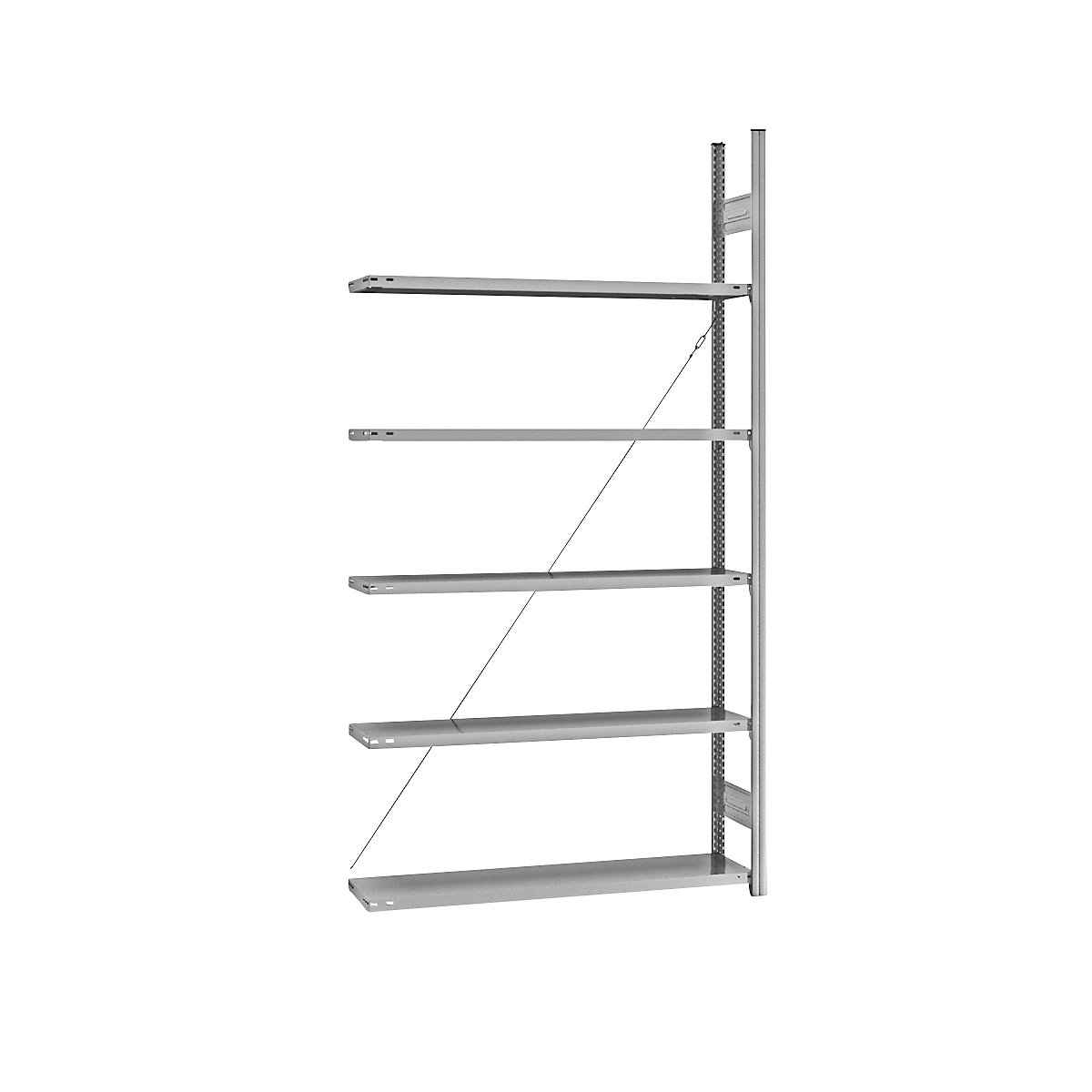 Raft cu polițe cu inserare, zincat – eurokraft pro, pe o parte, înălțime raft 2350 mm, lățime poliță 1215 mm, raft adițional, adâncime poliță 350 mm-0