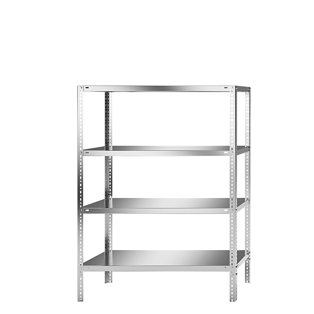 Raft din inox, înălțime raft 1500 mm, raft de bază, lăț. x ad. 1100 x 500 mm-0