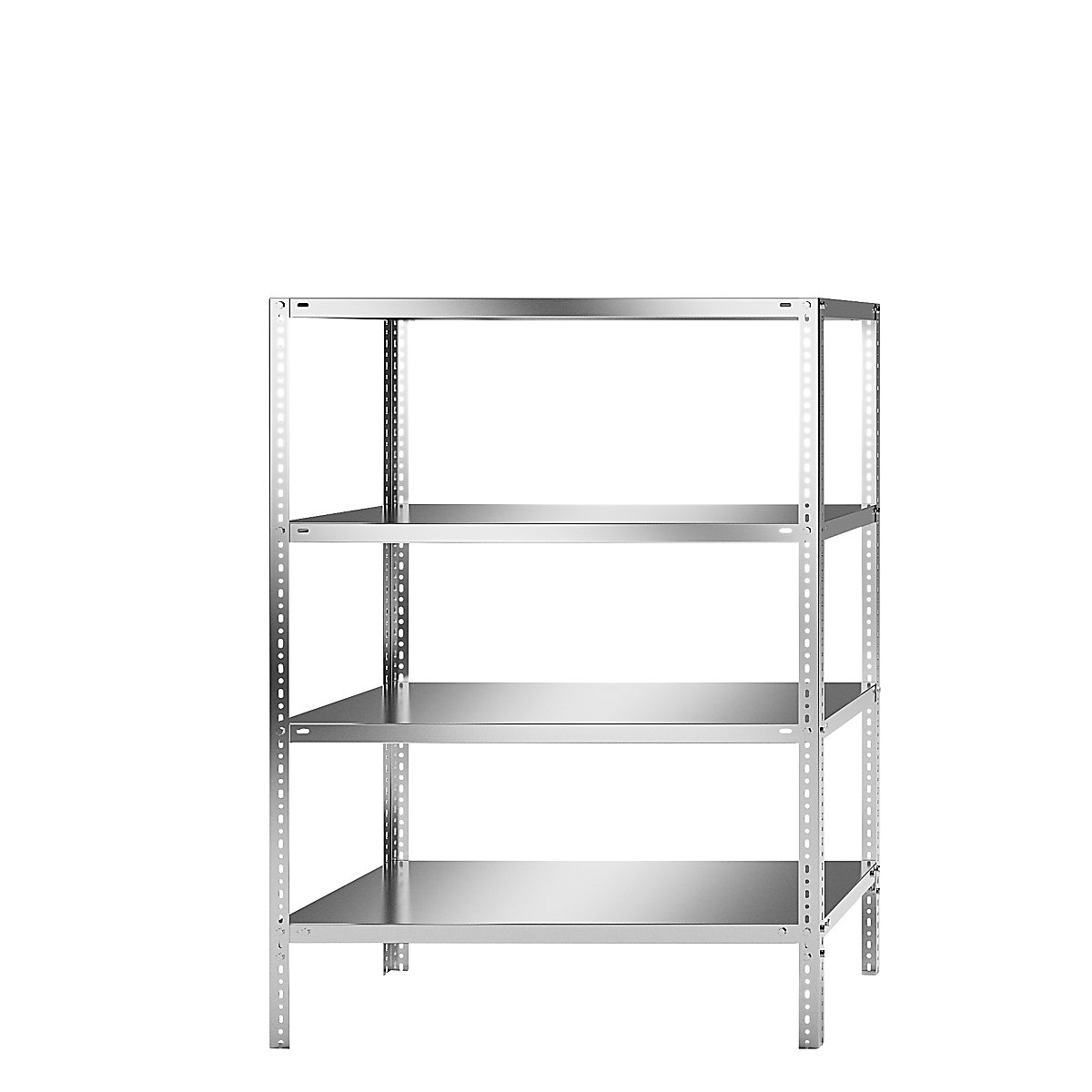 Raft din inox, înălțime raft 1500 mm, raft de bază, lăț. x ad. 1100 x 600 mm-0