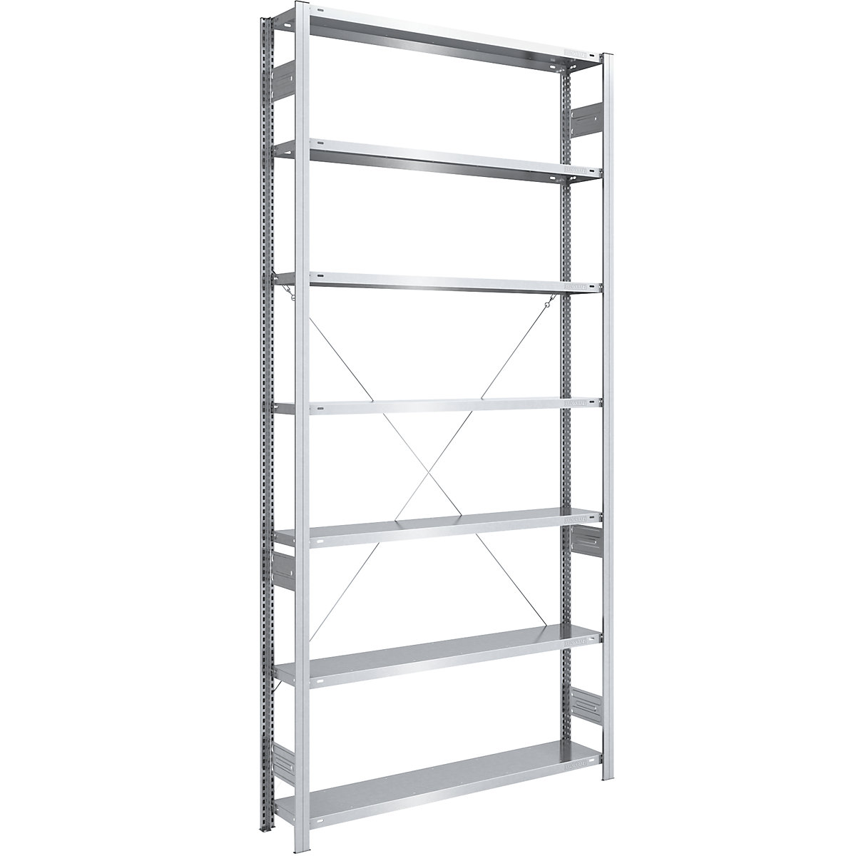 Raft mare cu inserare, zincat – eurokraft pro, înălțime 3000 mm, capacitate portantă 1700 kg, raft de bază, lăț. x ad. 1300 x 300 mm-0