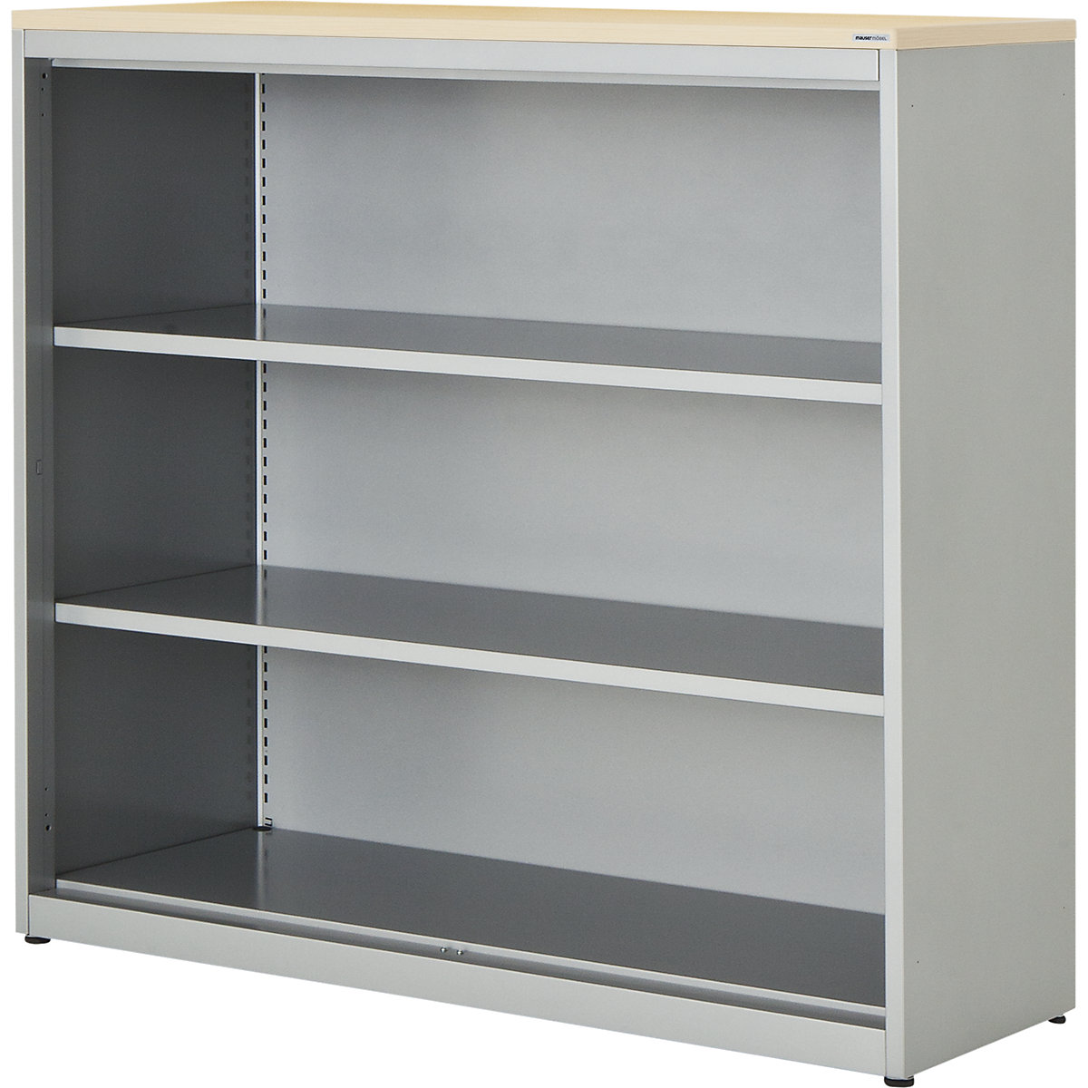 mauser – Raft mixt, î. x lăț. x ad. 1180 x 1200 x 432 mm, blat din plastic, 2 polițe, culoare aluminiu / arțar