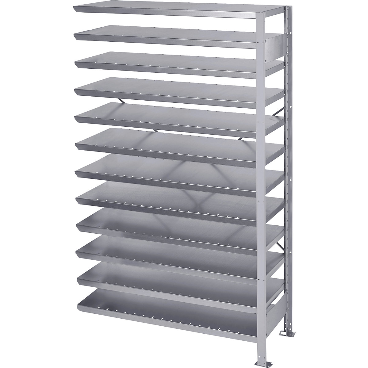 Raft cu inserare pentru navete pentru rafturi – STEMO, î. x lăț. 1790 x 1000 mm, raft adițional, adâncime 400 mm, fără navete, polițe 12 buc.-0