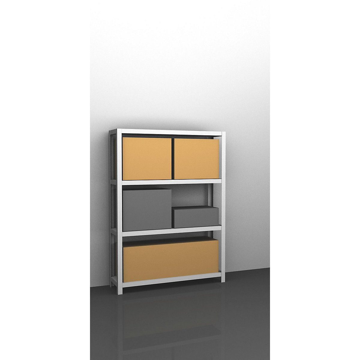 Raft cu înșurubare pentru sarcini grele, gri deschis RAL 7035 – eurokraft pro, înălțime raft 1500 mm, raft de bază, lăț. x ad. 1300 x 300 mm-0