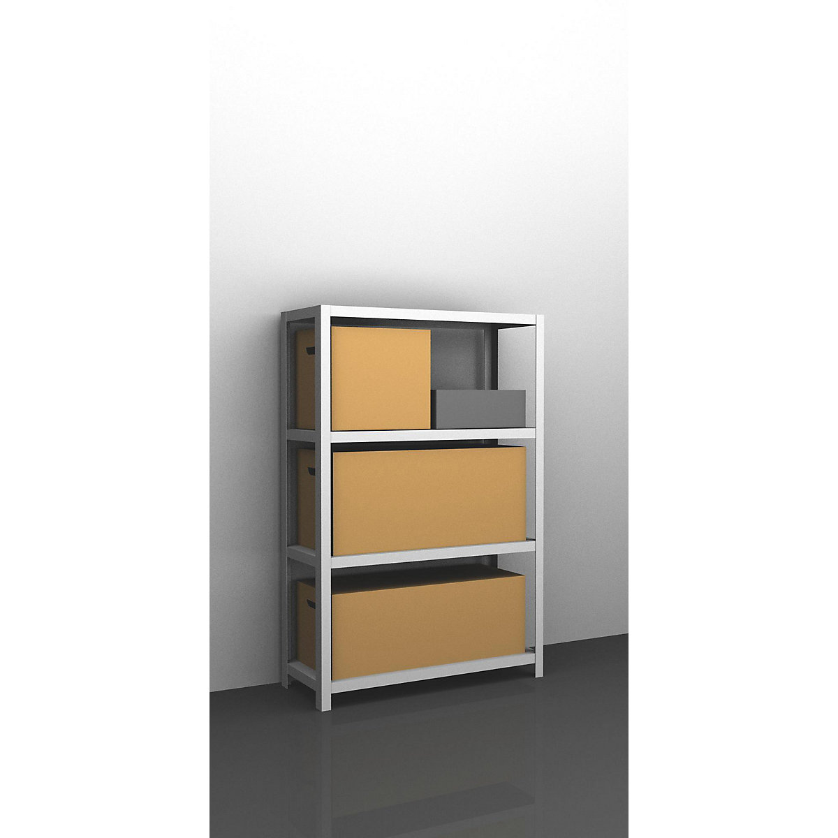 Raft cu înșurubare pentru sarcini grele, gri deschis RAL 7035 – eurokraft pro, înălțime raft 1500 mm, raft de bază, lăț. x ad. 1000 x 400 mm-0