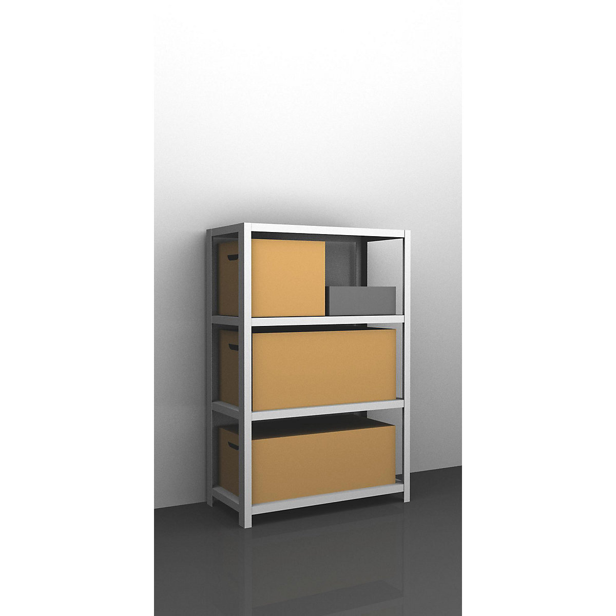 Raft cu înșurubare pentru sarcini grele, gri deschis RAL 7035 – eurokraft pro, înălțime raft 1500 mm, raft de bază, lăț. x ad. 1000 x 500 mm-0