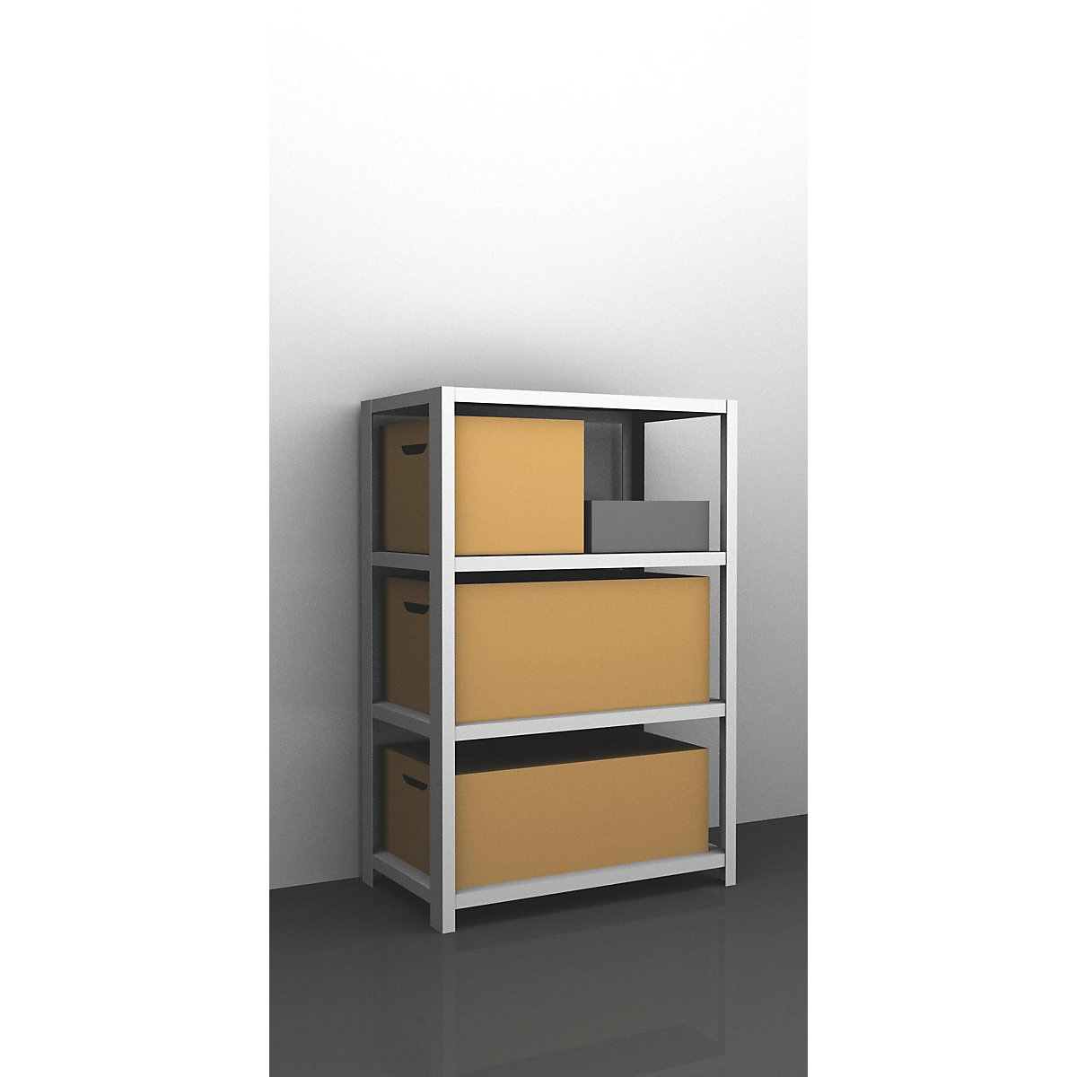 Raft cu înșurubare pentru sarcini grele, gri deschis RAL 7035 – eurokraft pro, înălțime raft 1500 mm, raft de bază, lăț. x ad. 1000 x 600 mm-0