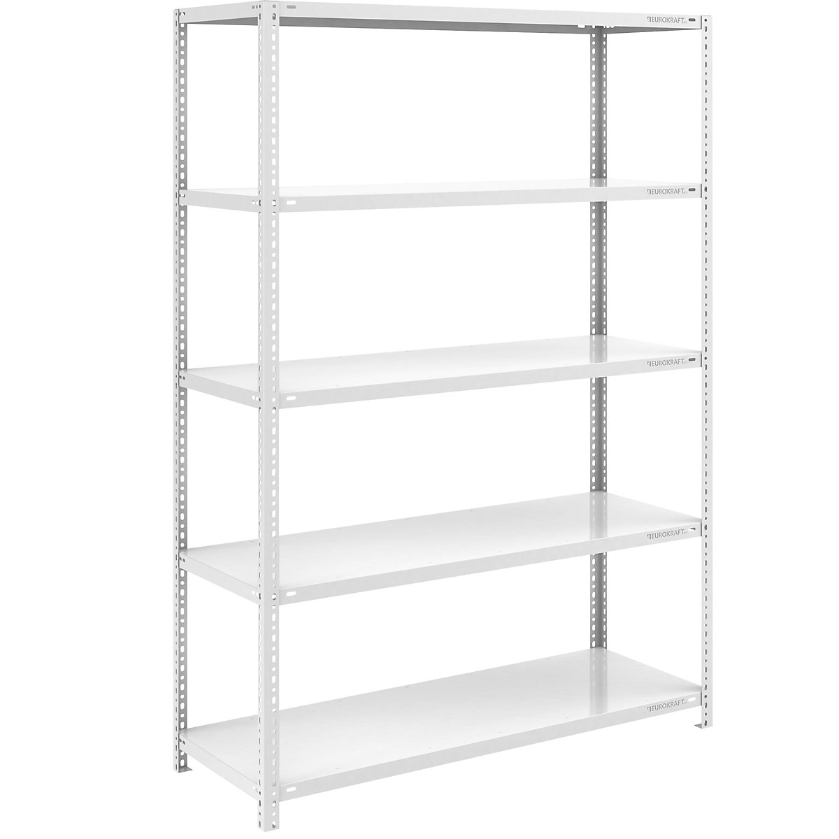 Raft cu înșurubare pentru sarcini grele, gri deschis RAL 7035 – eurokraft pro, înălțime raft 2000 mm, raft de bază, lăț. x ad. 1300 x 600 mm-0