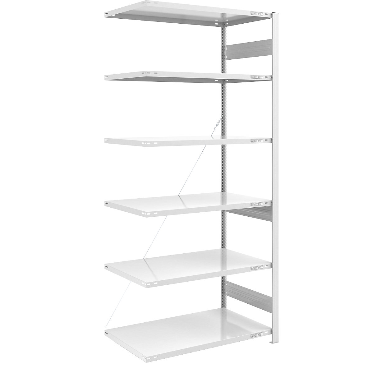 Raft cu inserare pentru sarcini ridicate, RAL 7035 – eurokraft pro, înălțime raft 2500 mm, raft adițional lăț. x ad. 1000 x 800 mm-0