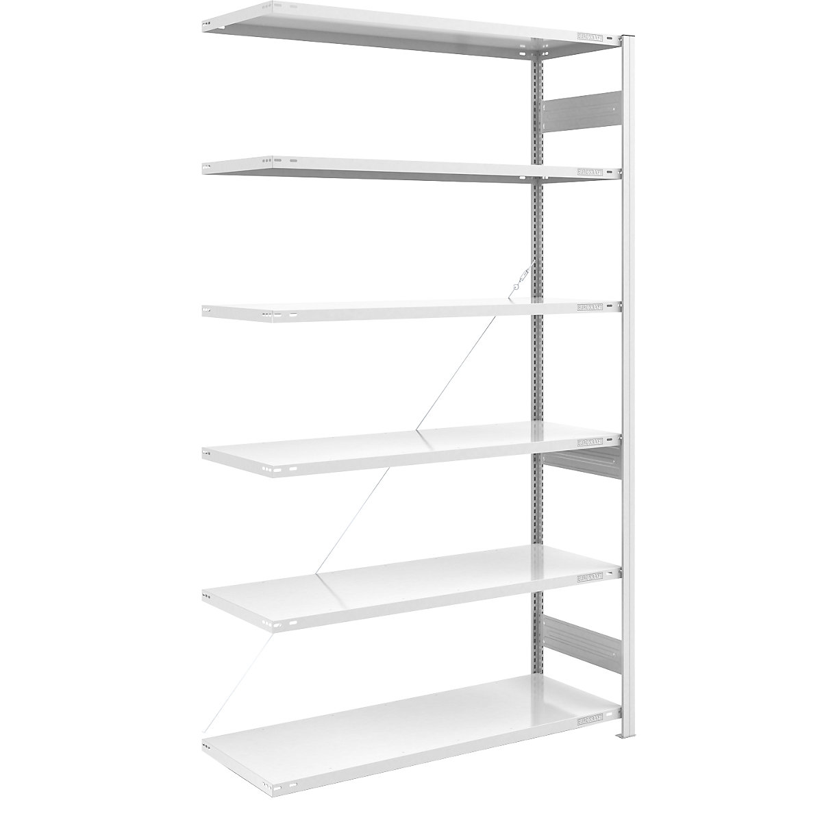 Raft cu inserare pentru sarcini ridicate, RAL 7035 – eurokraft pro, înălțime raft 2500 mm, raft adițional lăț. x ad. 1300 x 600 mm-0