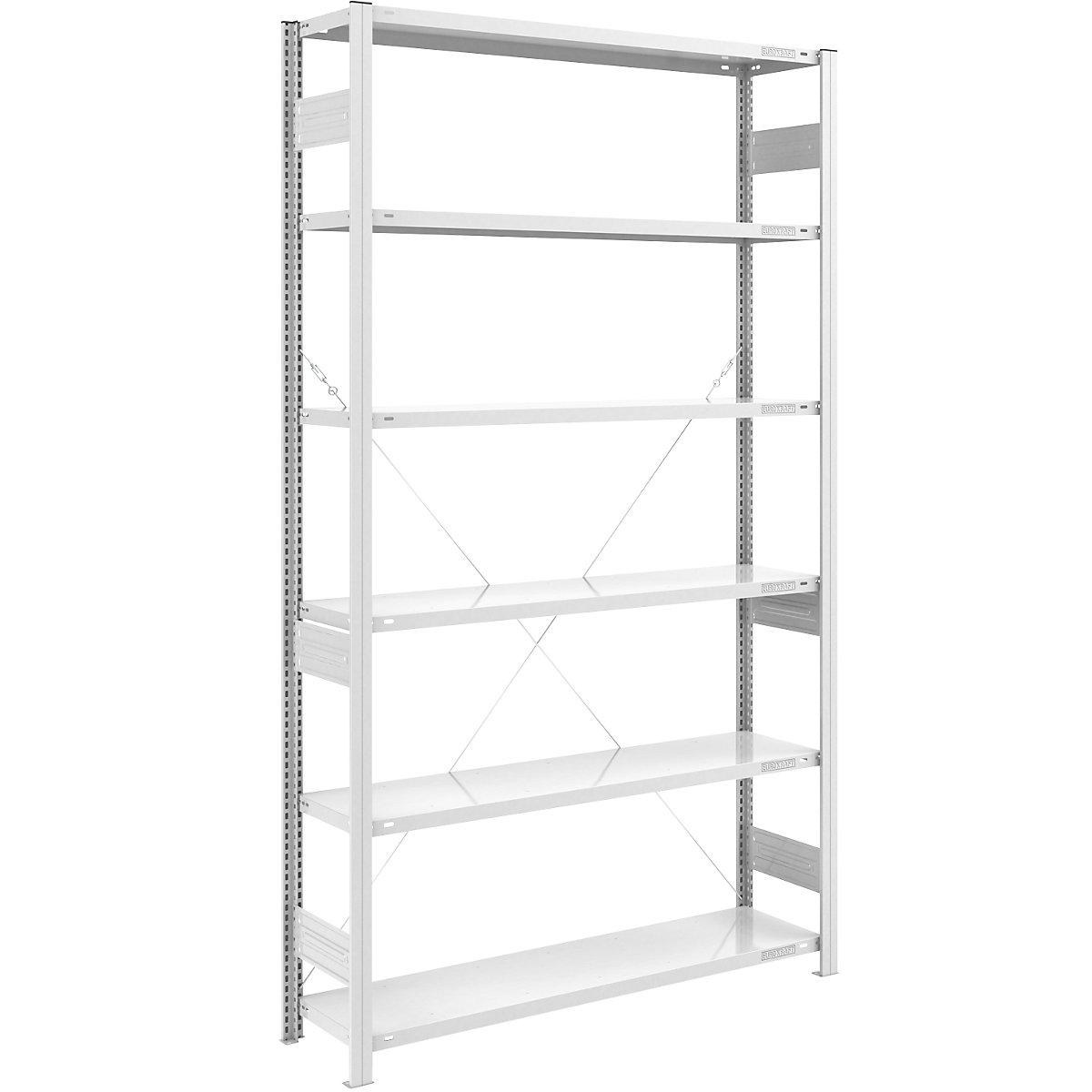 Raft cu inserare pentru sarcini ridicate, RAL 7035 – eurokraft pro, înălțime raft 2500 mm, raft de bază lăț. x ad. 1300 x 400 mm-0