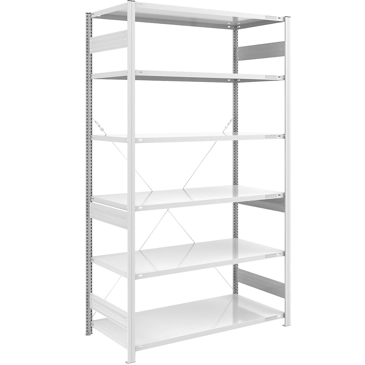 Raft cu inserare pentru sarcini ridicate, RAL 7035 – eurokraft pro, înălțime raft 2500 mm, raft de bază lăț. x ad. 1300 x 800 mm-0