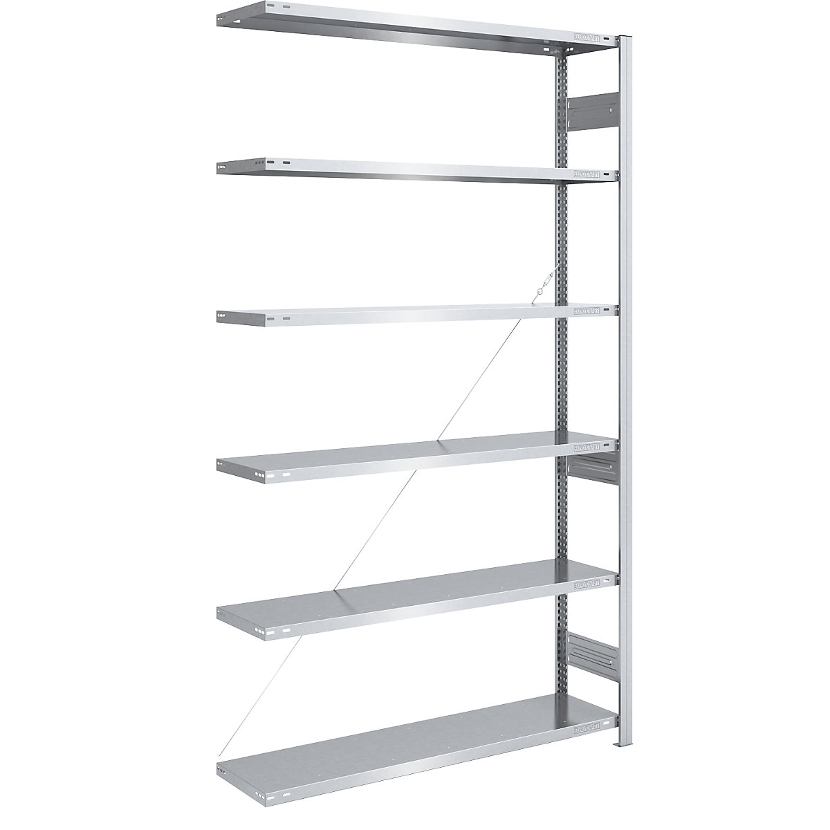 Raft pentru sarcini grele, zincat – eurokraft pro, înălțime raft 2500 mm, raft adițional lăț. x ad. 1300 x 400 mm-0