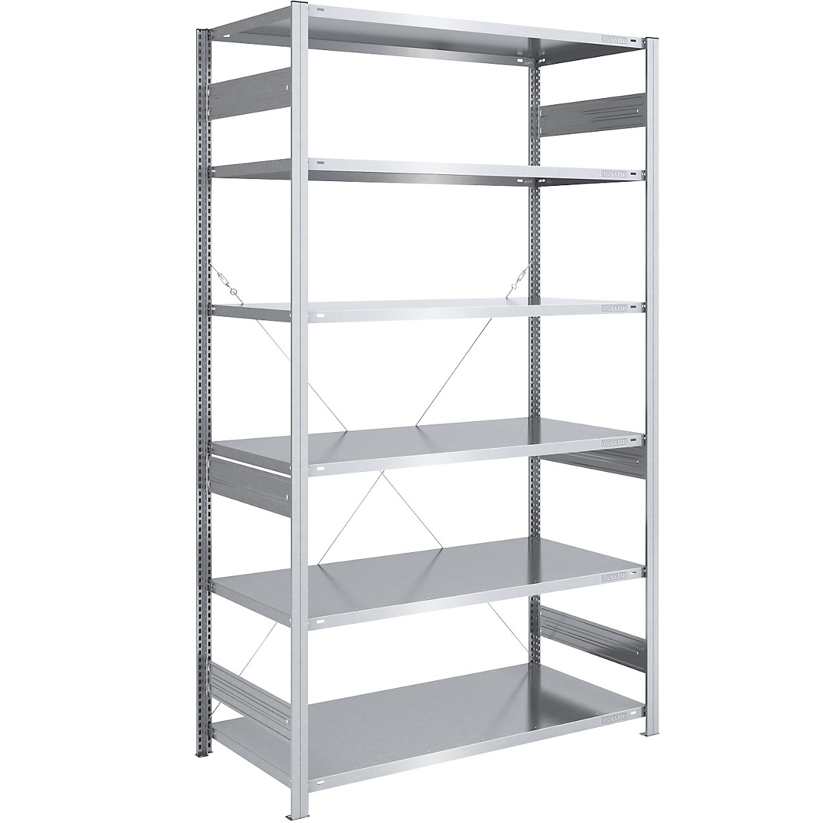Raft pentru sarcini grele, zincat – eurokraft pro, înălțime raft 2500 mm, raft de bază lăț. x ad. 1300 x 800 mm-0