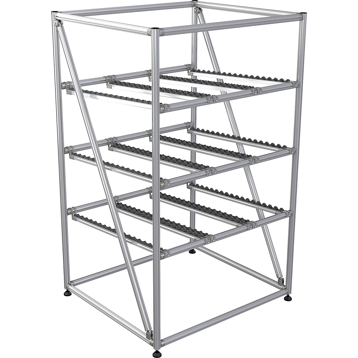 Raft gravitațional din profil de aluminiu, înălțime 1800 mm, raft de bază, lățime 1100 mm-0