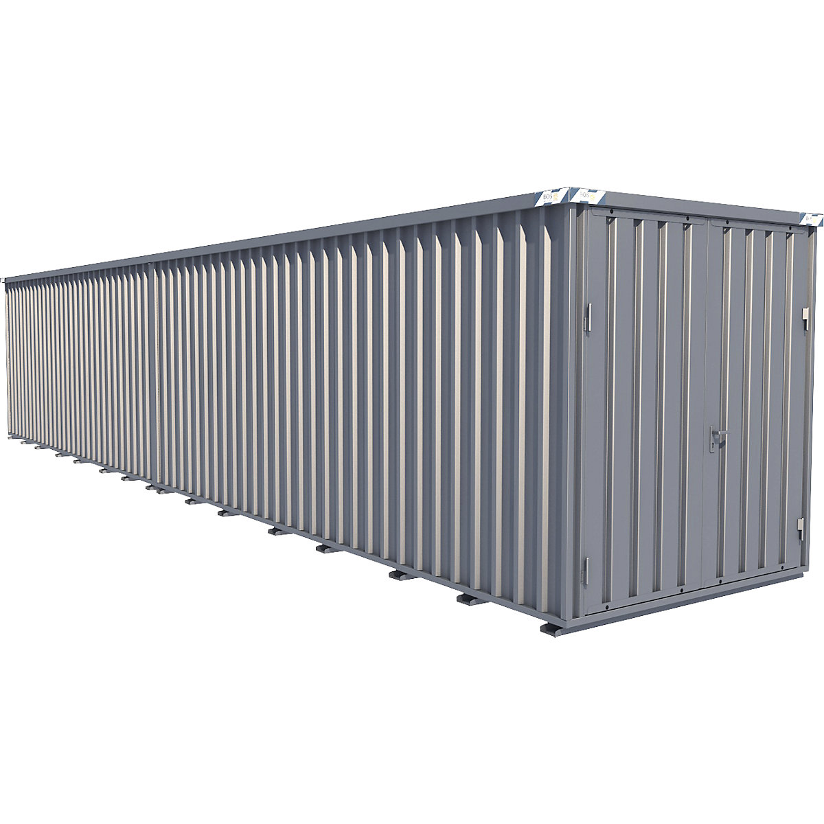 Container de depozitare, 2 uși batante, î. x lăț. x ad. exterioară 2300 x 2400 x 12200 mm-0