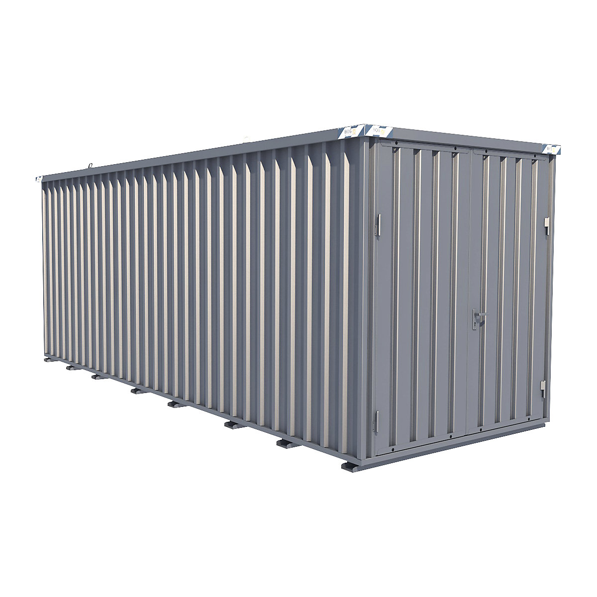 Container de depozitare, 2 uși batante, î. x lăț. x ad. exterioară 2300 x 2400 x 6100 mm-0