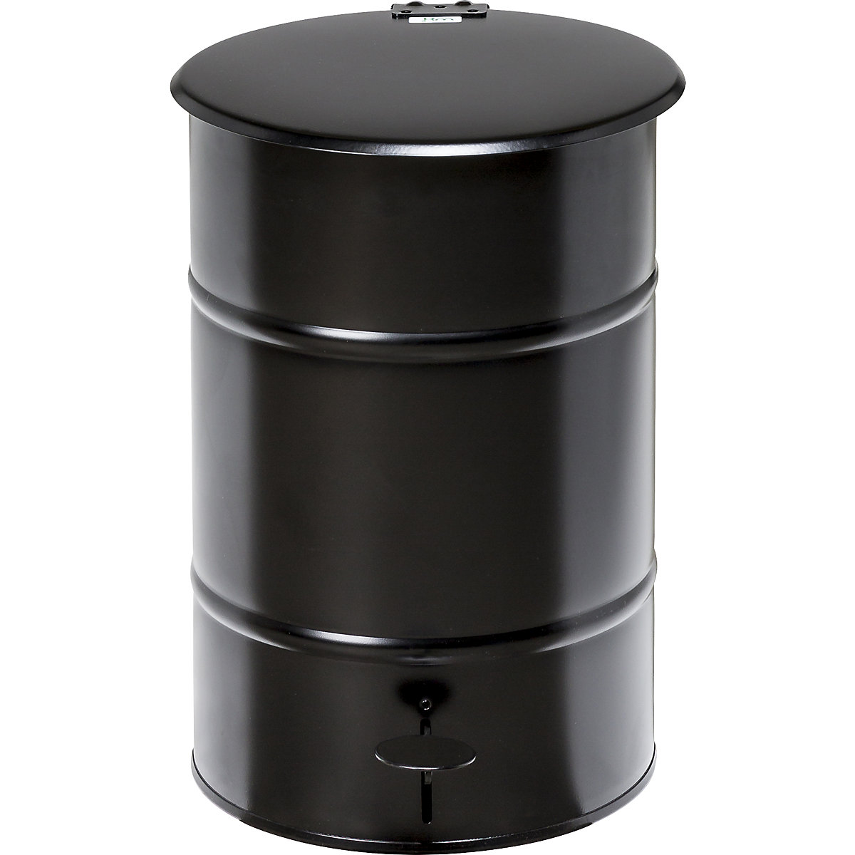Bidone dei rifiuti con coperchio – Kongamek, capacità 30 l, con pedale, nero-0