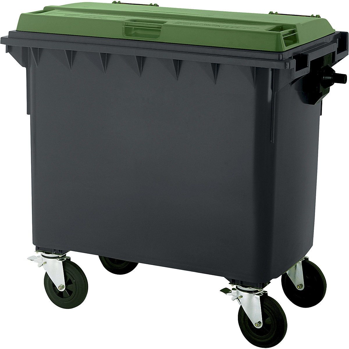 Container per rifiuti in plastica, DIN EN 840, capacità 660 l, largh. x alt. x prof. 1360 x 1235 x 765 mm, undefined-0