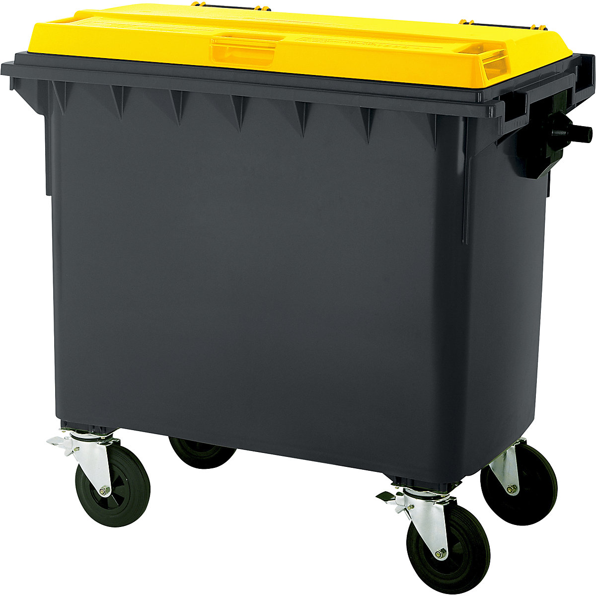 Container per rifiuti in plastica, DIN EN 840, capacità 660 l, largh. x alt. x prof. 1360 x 1235 x 765 mm, undefined-0