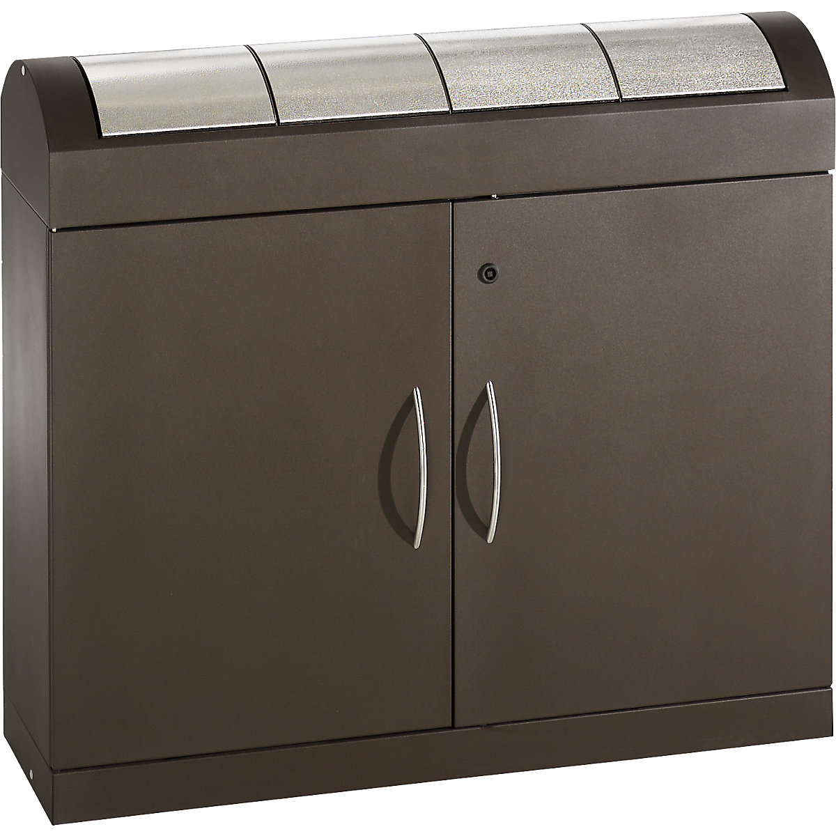 Armadietto per la raccolta differenziata aspect plus, con coperchi incernierati in acciaio inox, 4 x 45 l, alt. x largh. x prof. 975 x 1100 x 320 mm-0