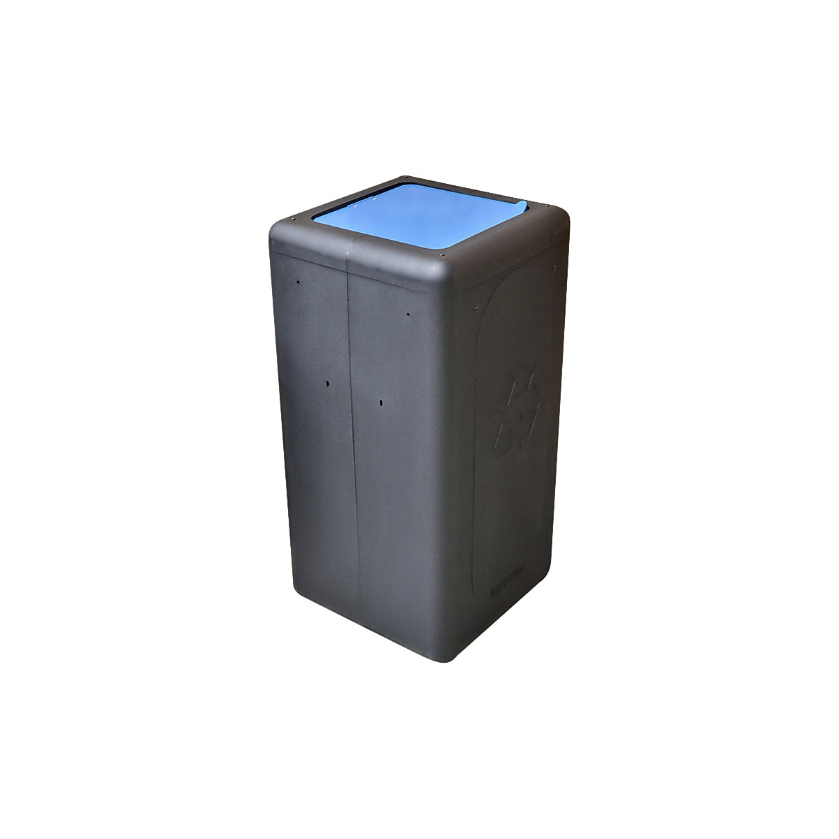 Bidone per la raccolta differenziata BrickBin con coperchio, capacità 65 l, nero/blu-0