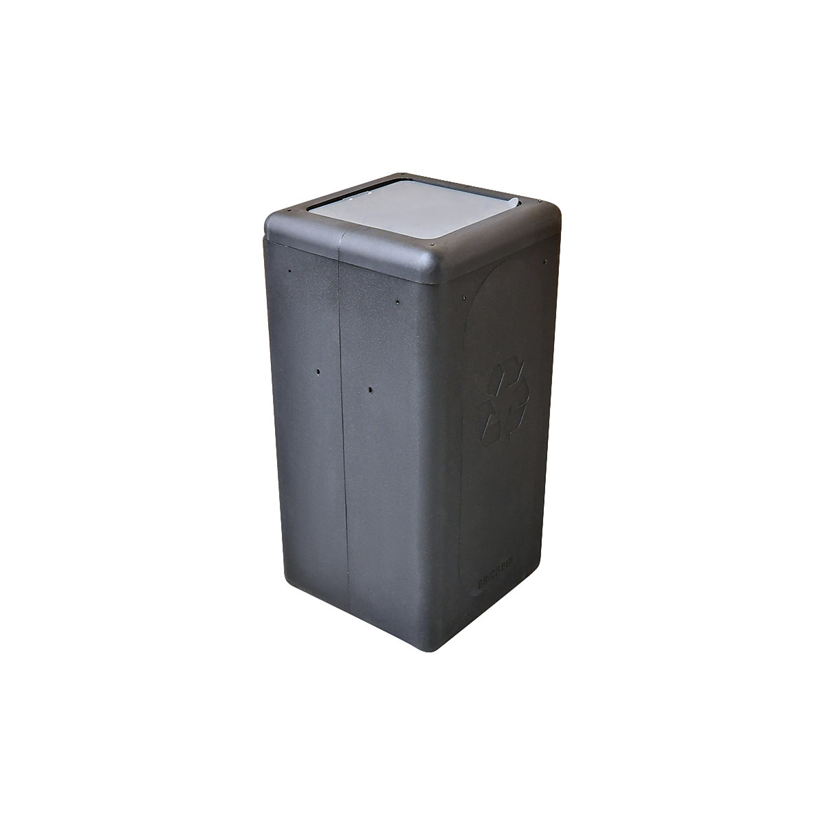 Bidone per la raccolta differenziata BrickBin con coperchio, capacità 65 l, nero/grigio-0