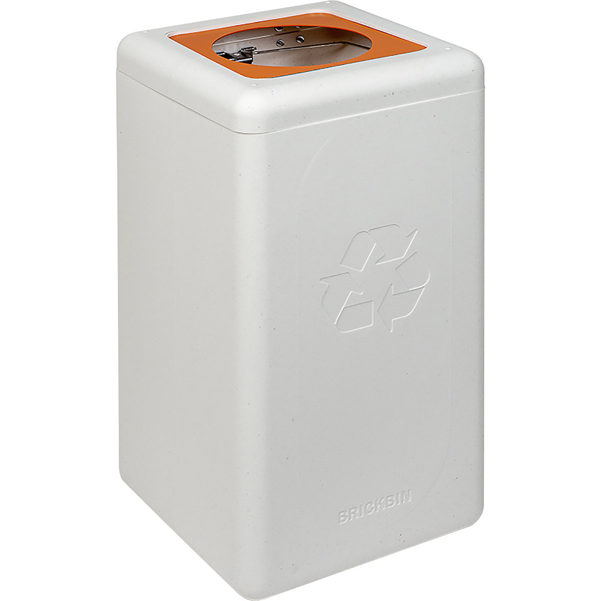 Contenitore per la raccolta differenziata BrickBin, capacità 65 l, bianco, copertura arancione-0
