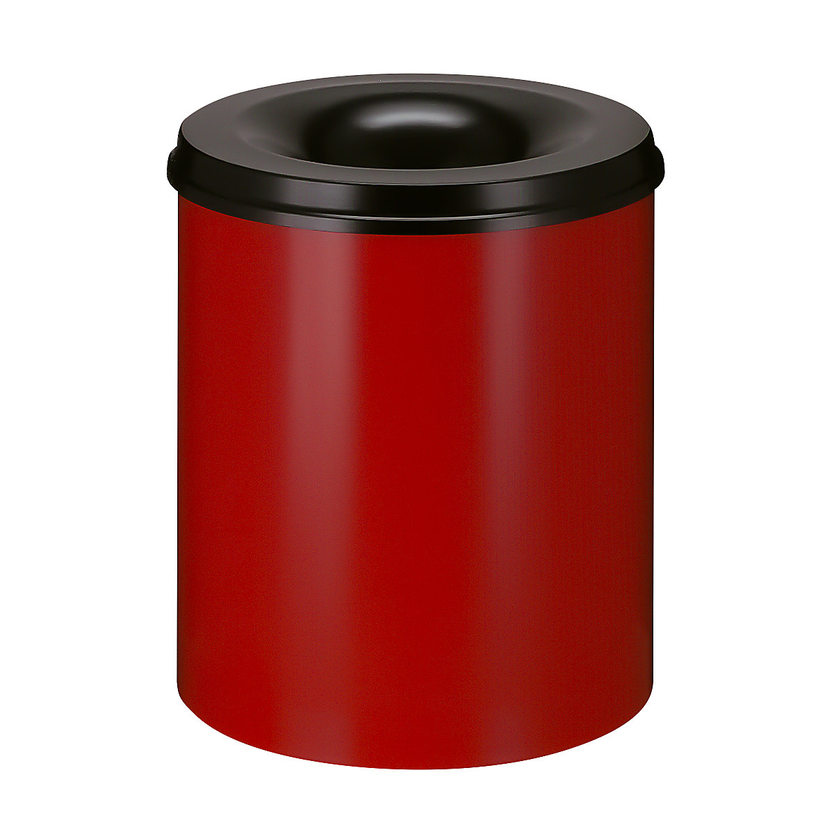 Cestino di sicurezza per carta, acciaio, autoestinguente, capacità 80 l, alt. x Ø 540 x 465 mm, corpo rosso / coperchio estinguente nero-0
