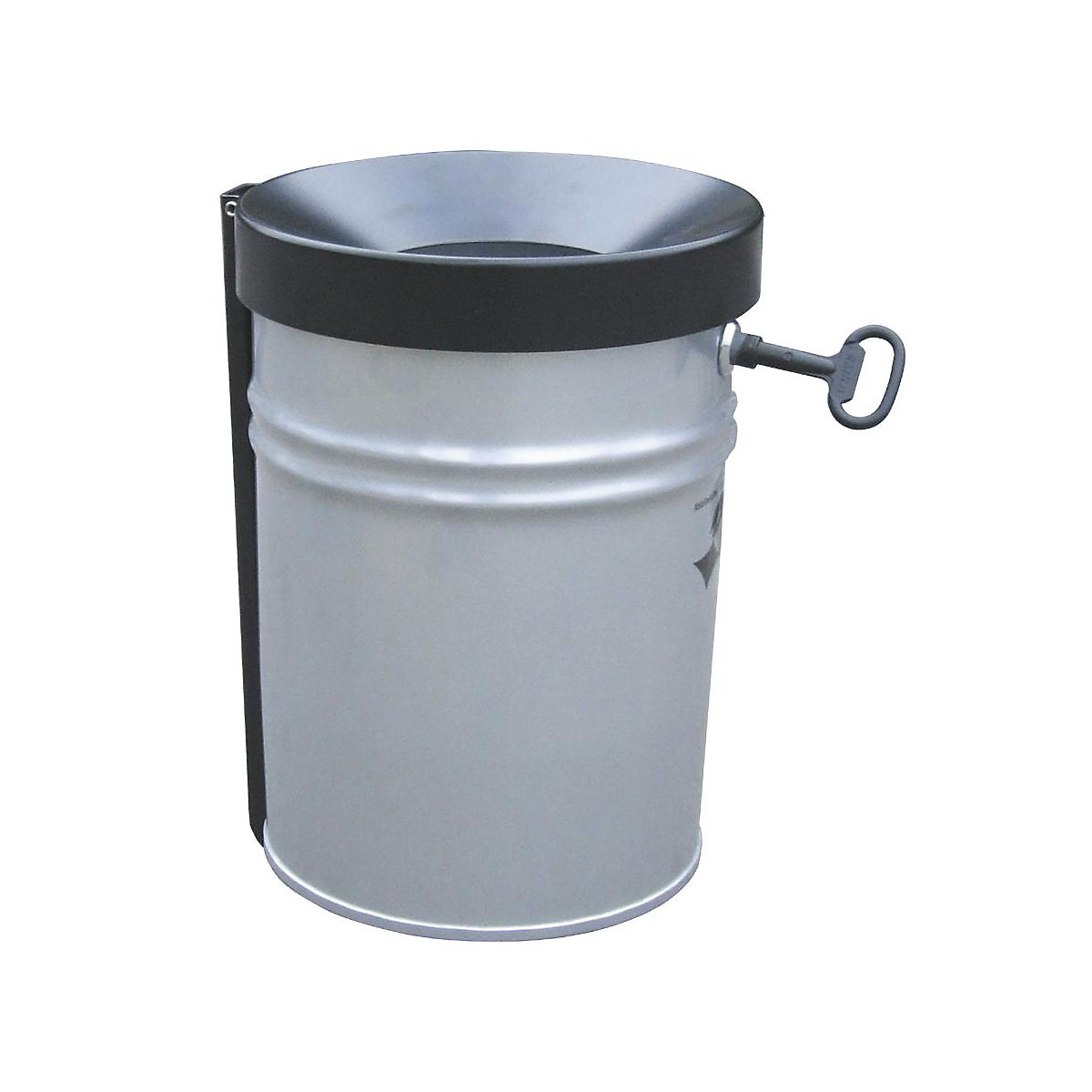 Contenitore per rifiuti a muro, con serratura, capacità 16 l, alt. x Ø 340 x 245 mm, alpacca-0