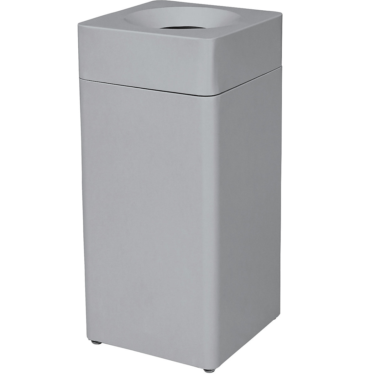 Contenitore rifiuti, forma quadrata – Probbax, capacità 42 l, largh. x alt. x prof. 350 x 760 x 350 mm, grigio argento-0