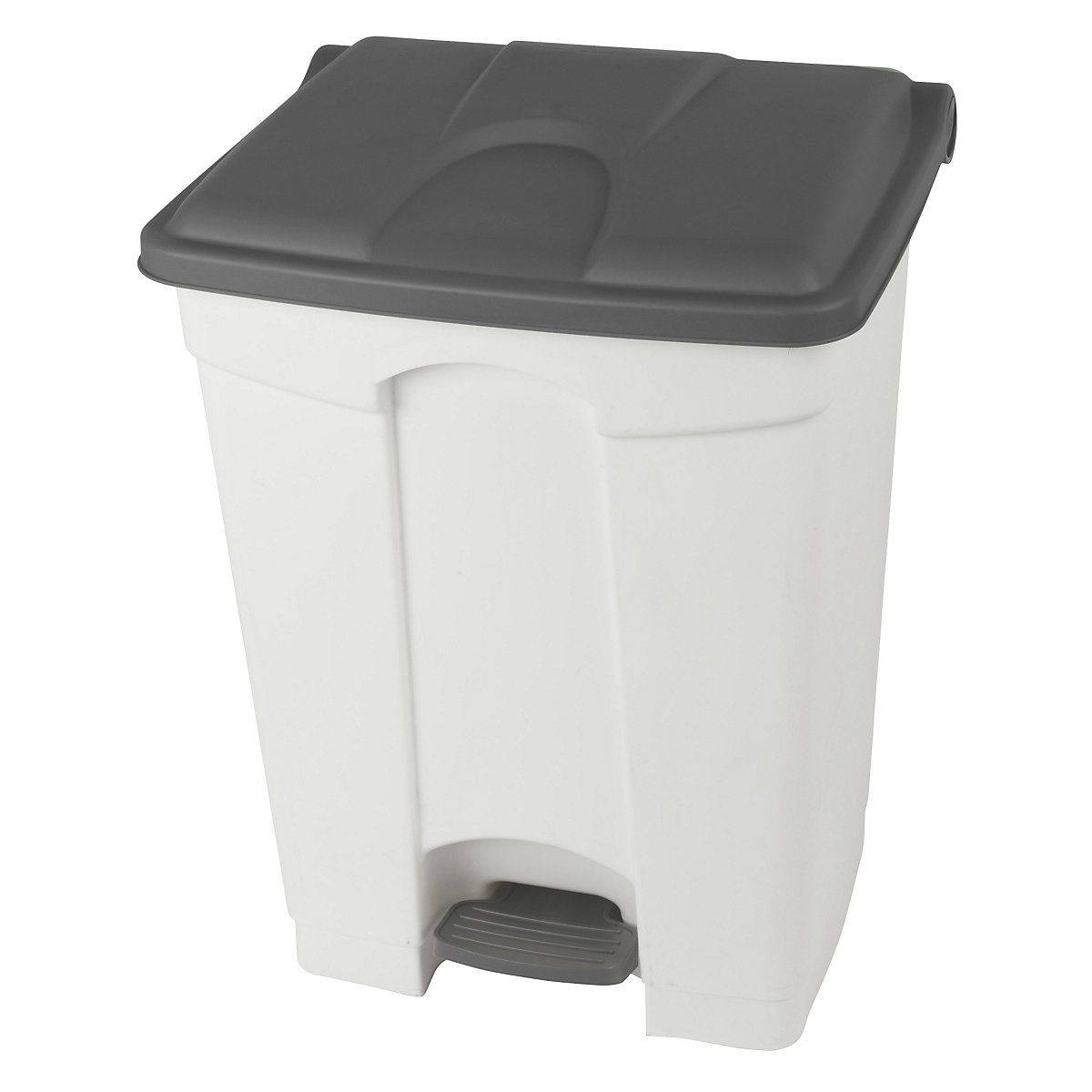 Pattumiera a pedale – Probbax, capacità 70 l, largh. x alt. x prof. 505 x 675 x 415 mm, bianco, coperchio grigio-0
