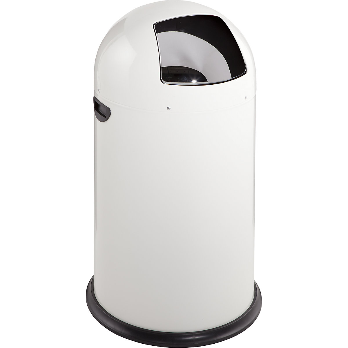 Pattumiera a spinta, acciaio – VAR, chiusura automatica, bianco, 40 l, altezza 740 mm-0