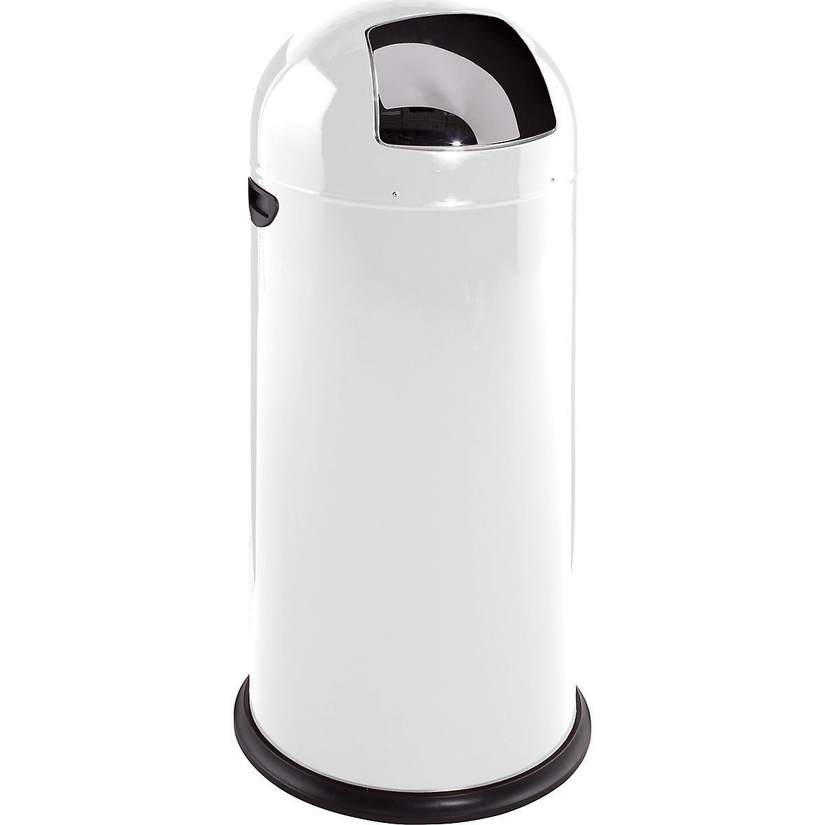 Pattumiera a spinta, acciaio – VAR, chiusura automatica, bianco, 52 l, altezza 890 mm-0