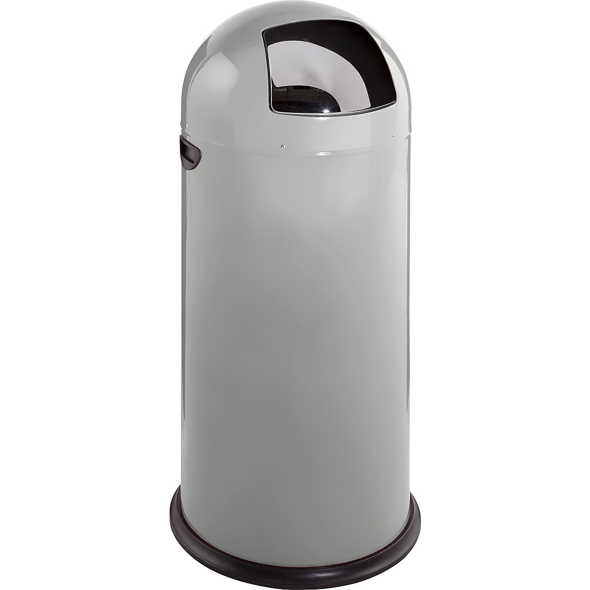 Pattumiera a spinta, acciaio – VAR, chiusura automatica, argento, 52 l, altezza 890 mm-0