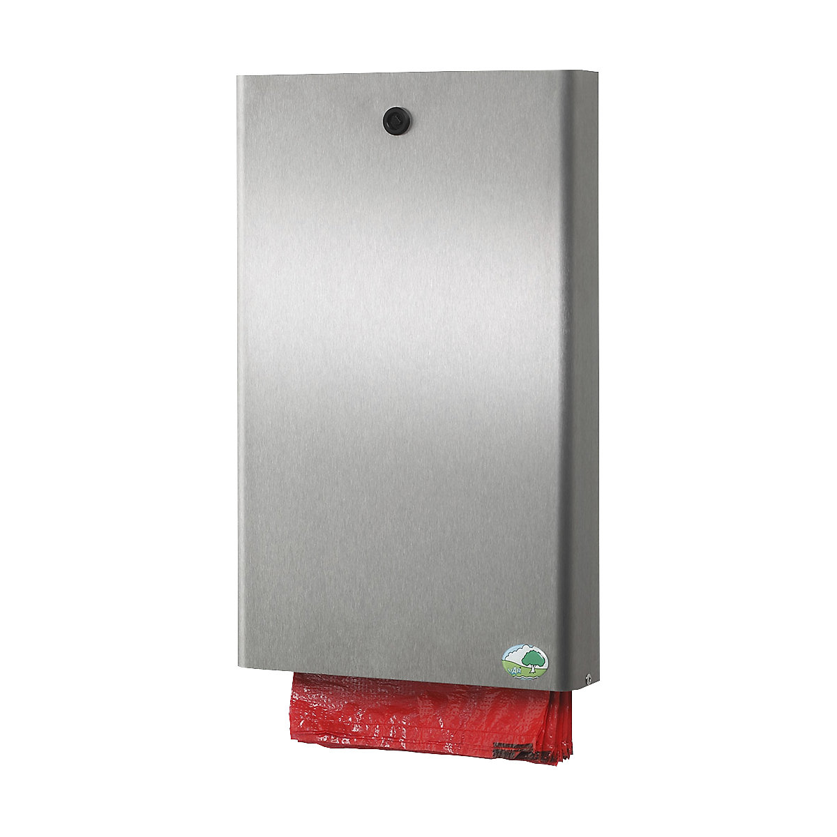 Distributore di sacchetti per deiezioni canine – VAR, alt. x largh. x prof. 430 x 265 x 60 mm, acciaio inox-0