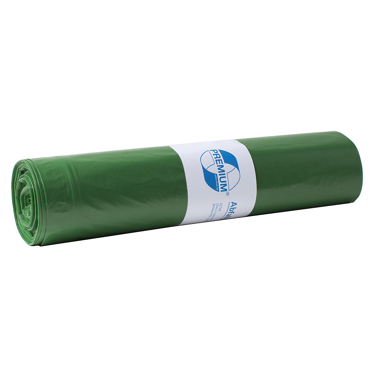 Sacchi per rifiuti, LDPE, 120 l – Deiss, 60 µm, largh. x alt. 700 x 1100 mm, conf. da 250 pz., verde-0