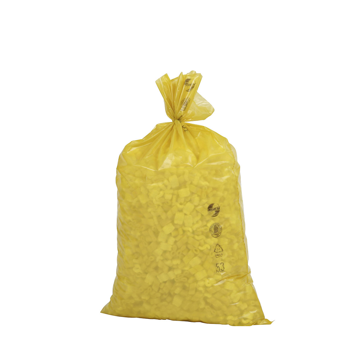 Sacchi per rifiuti standard, LDPE, 70 l, 40 µm, largh. x alt. 575 x 1000 mm, conf. da 250 pz., giallo-0