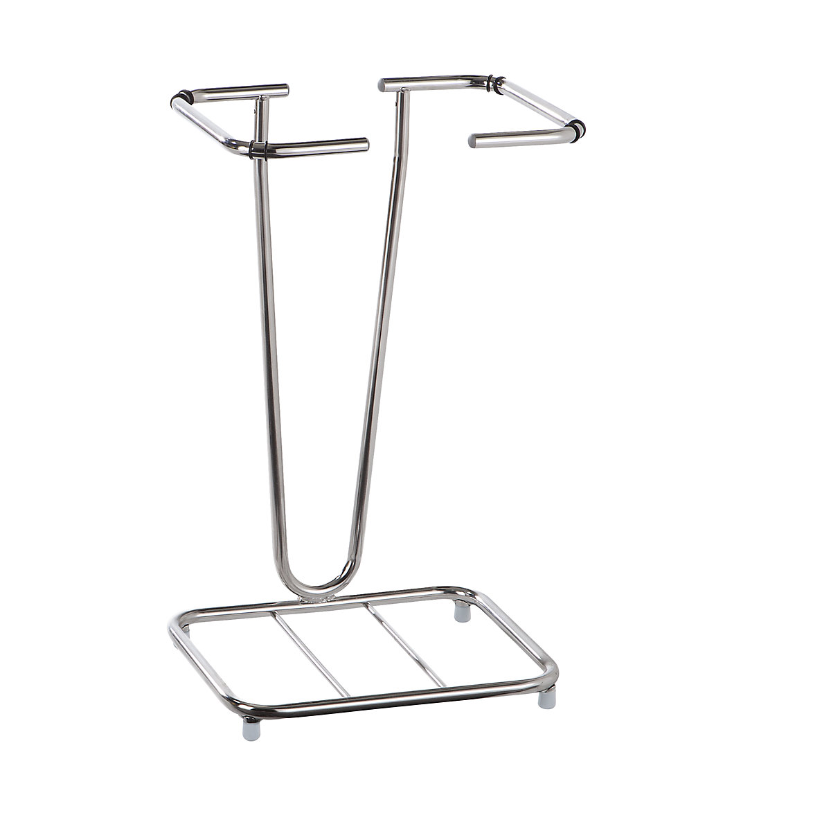 Supporto senza coperchio per sacchi rifiuti per materiale riciclabile, per capacità 1 x 120 l, telaio fisso, acciaio inox-0