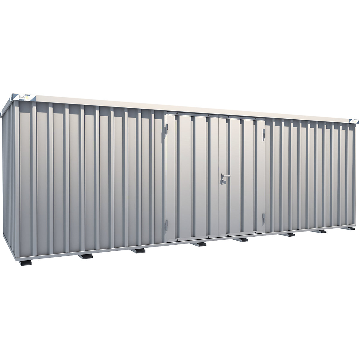 Container a montaggio rapido, zincatura, largh. x alt. x prof. esterno 2100 x 2100 x 6100 mm, 2 ante a battente sul lato lungo-0